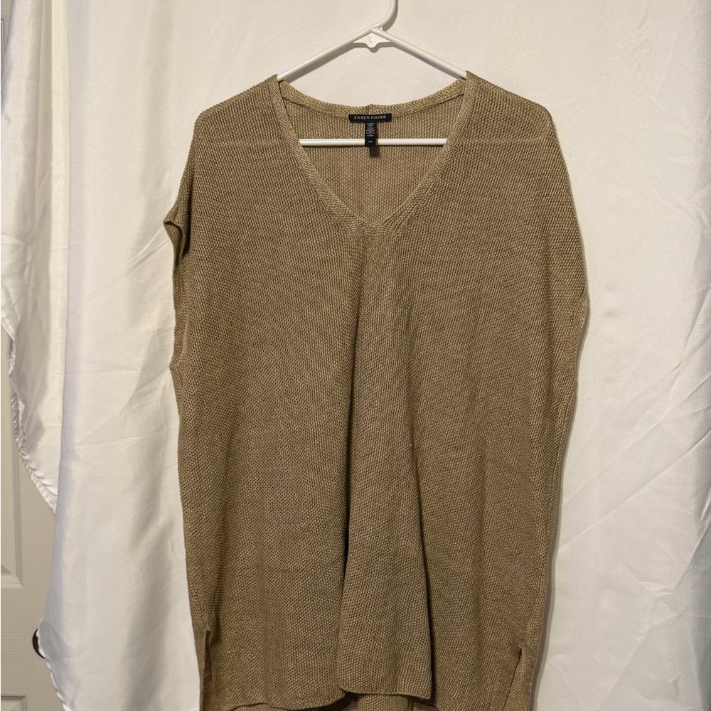 Eileen Fisher Open-Weave Knit Top - Beige